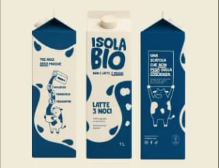 Isola Bio 3 Noci milk packaging